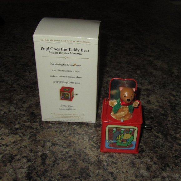 Pop! Goes The Teddy Bear Ornament/Jack in the Box - Picture 3 of 7